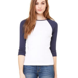 Women’s 1X1 Baby Rib Raglan Three-Quarter Sleeve Tee Thumbnail