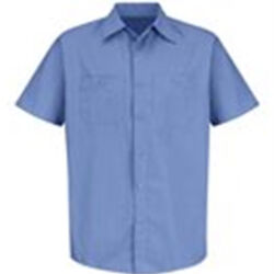 Men's Tall Industrial Stripe Short Sleeve Work Shirt Thumbnail