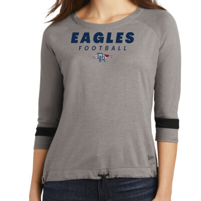 *Eagles Football - Ladies Tri Blend 3/4 Sleeve Tee Thumbnail
