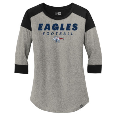 *Eagles Football - Ladies Heritage Blend 3/4 Sleeve Baseball Raglan Tee Thumbnail