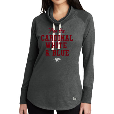 *For the Cardinal White and Blue - Ladies Sueded Cotton Blend Cowl Tee Thumbnail