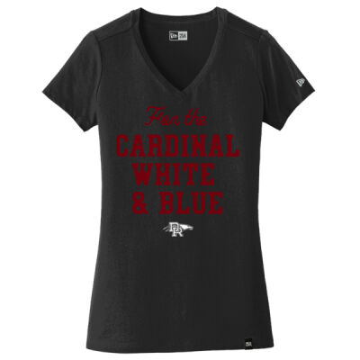 *For the Cardinal White and Blue - Ladies Heritage Blend V Neck Tee Thumbnail