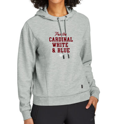 *Cardinal White & blue - Ladies Tri Blend Fleece Pullover Hoodie - Ladies Revive Hoodie Thumbnail