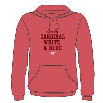 *Cardinal White & blue - Ladies Tri Blend Fleece Pullover Hoodie - Malibu Hoodie Thumbnail