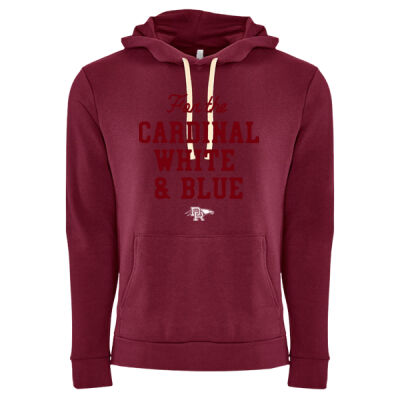 *Cardinal White & blue - Ladies Tri Blend Fleece Pullover Hoodie - Santa Cruz Hoodie Thumbnail
