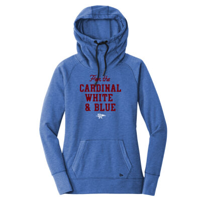 *Cardinal White & blue - Ladies Tri Blend Fleece Pullover Hoodie - Ladies Tri Blend Fleece Pullover Hoodie Thumbnail