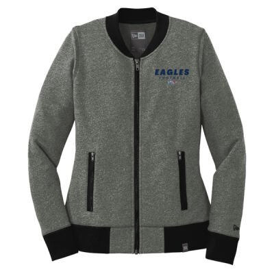*Eagles Football White - Ladies French Terry Baseball Full Zip Thumbnail
