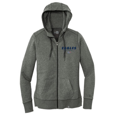 *Eagles Football White - Ladies French Terry Full Zip Hoodie Thumbnail