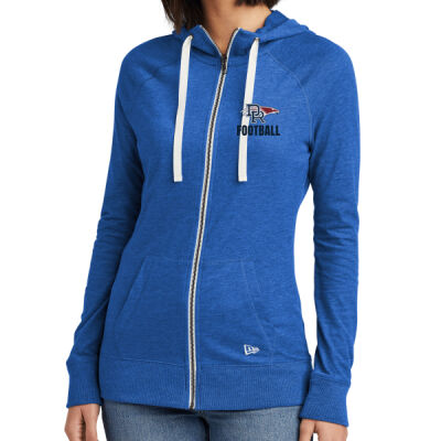 *Eagles Logo Football - Ladies Sueded Cotton Blend Full Zip Hoodie Thumbnail