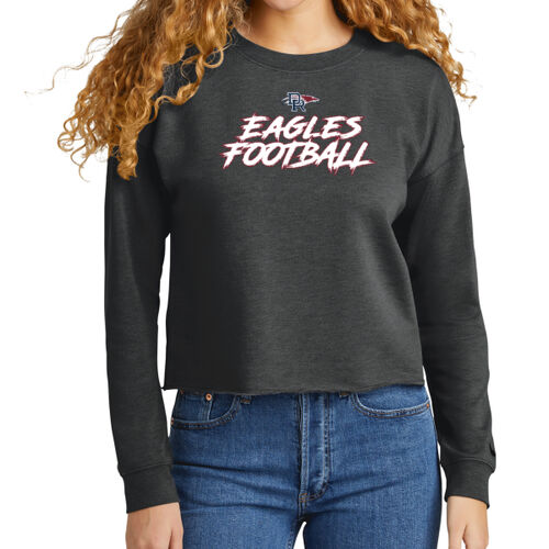 *Scratch Eagles Football - Ladies Tri Blend Fleece Crop Crew Thumbnail