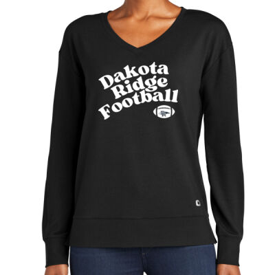 *Dakota Ridge Football White - Ladies Luuma Flex Long Sleeve V Neck Thumbnail